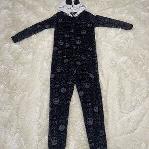 Disney Nightmare Before Christmas one piece pajama with hood.